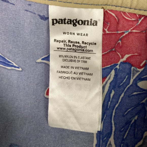 Patagonia Wavefarer Board Shorts Men's 40 Swim Trunks Floral Tropical Drawstring - Picture 6 of 12